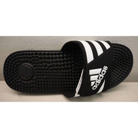Adidas F35580 Unisex Men's Sz 10 Women's Sz 11 Black / White Adissage Slides - Picture 8 of 8